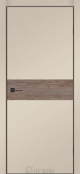 Міжкімнатні двері Darumi MODERN-03 (40 мм) Сріблястий тауп глухе з алюмінієвим молдінгом та алюм. торцем + фрезерування