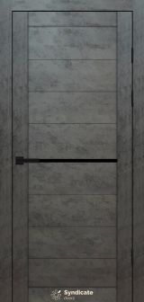 Міжкімнатні двері Syndicate Doors (40 мм)  PVC SD-129 Бетон темний Чорне