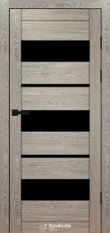 Міжкімнатні двері Syndicate Doors (40 мм)  PVC SD-105 Дуб натуральний Чорне