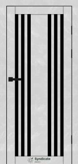 Міжкімнатні двері Syndicate Doors (40 мм)  PVC SD-126 Бетон білий Чорне