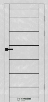 Міжкімнатні двері Syndicate Doors (40 мм)  PVC SD-108 Бетон білий Чорне