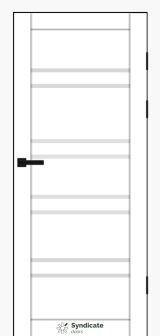 Міжкімнатні двері Syndicate Doors (40 мм)  PVC SD-118 Білий оксамит Сатин
