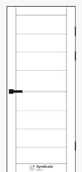 Міжкімнатні двері Syndicate Doors (40 мм)  PVC SD-129 Білий оксамит Сатин