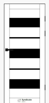 Міжкімнатні двері Syndicate Doors (40 мм)  PVC SD-105 Білий оксамит Чорне