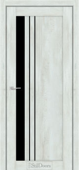Міжкімнатні Двері StilDoors Bellano (40мм.) Вуд Стайл Чорне скло