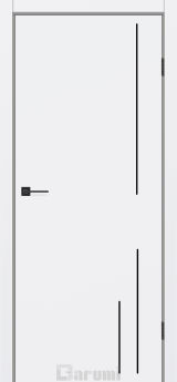 Міжкімнатні двері Darumi Plato Line PTL-05 (40 мм) Білий матовий глухе з алюмінієвим молдінгом та алюм. торцем