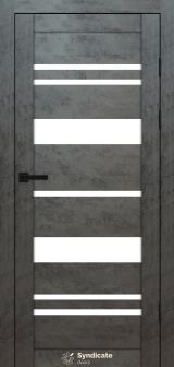 Міжкімнатні двері Syndicate Doors (40 мм)  PVC SD-104 Бетон темний Сатин