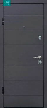 Вхідні двері ПБ-202 Дуб грифель/Дуб пломбір