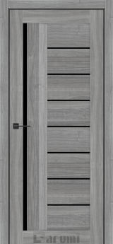 Міжкімнатні двері Darumi Floriana-01 (40 мм) Горіх грей рівер Чорне скло