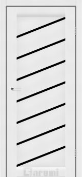 Міжкімнатні двері Darumi Rosalia (40 мм) Білий текстурний Чорне скло