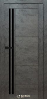 Міжкімнатні двері Syndicate Doors (40 мм)  PVC SD-135 Бетон темний Чорне
