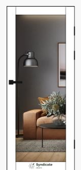 Міжкімнатні двері Syndicate Doors (40 мм)  PVC SD-137 Білий оксамит Дзеркало