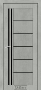 Міжкімнатні Двері StilDoors Vitano (40мм.) Бетон Тефра Чорне скло