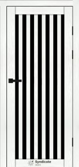 Міжкімнатні двері Syndicate Doors (40 мм)  PVC SD-125 Біла структура Чорне