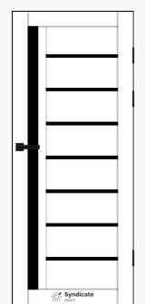 Міжкімнатні двері Syndicate Doors (40 мм)  PVC SD-101 Білий оксамит Чорне