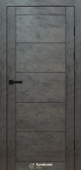 Міжкімнатні двері Syndicate Doors (40 мм)  PVC SD-174 Бетон темний Глухе