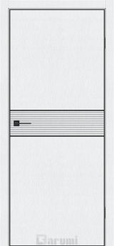 Міжкімнатні двері Darumi MODERN-02 (40 мм) Металевий вайт глухе з  чорним молдінгом та чорним торцем + фрезерування