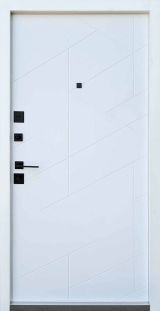 Вхідні двері Qdoors, колекція Преміум, Стиль-М, венге сірий горизонт/ біле дерево - Изображение 1