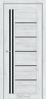 Міжкімнатні Двері StilDoors Vitano (40мм.) Дуб Альпійський Чорне скло