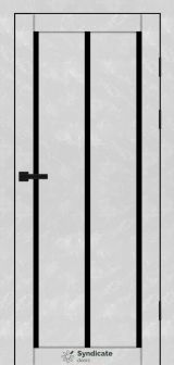 Міжкімнатні двері Syndicate Doors (40 мм)  PVC SD-128 Бетон білий Чорне