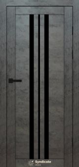 Міжкімнатні двері Syndicate Doors (40 мм)  PVC SD-107 Бетон темний Чорне