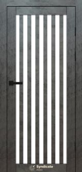 Міжкімнатні двері Syndicate Doors (40 мм)  PVC SD-125 Бетон темний Сатин