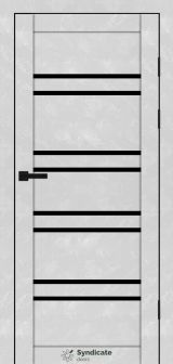 Міжкімнатні двері Syndicate Doors (40 мм)  PVC SD-118 Бетон білий Чорне