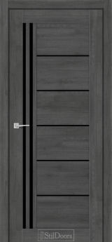 Міжкімнатні Двері StilDoors Vitano (40мм.) Дуб Смокі Чорне скло