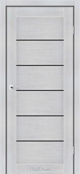 Міжкімнатні Двері StilDoors Victoria (40мм.) Кремове Дерево Чорне скло