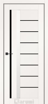 Міжкімнатні двері Darumi Floriana-01 (40 мм) Білий матовий Чорне скло