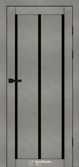 Міжкімнатні двері Syndicate Doors (40 мм)  PVC SD-128 Бетон світлий Чорне
