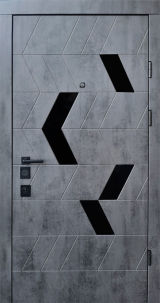 Вхідні двері Qdoors, колекція Авангард, Конверс, бетон темний/грей софт