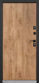 Вхідні двері Форт Нокс "Троя Стріт" дуб золотий (метал) / спил дерева медовий (МДФ) - Изображение 1