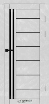 Міжкімнатні двері Syndicate Doors (40 мм)  PVC SD-114 Бетон білий Чорне