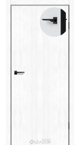 Межкомнатная дверь LEADOR Express SLD_01 ( 40 мм) Клен белый Глухе + чорна матова кромка - Изображение 2