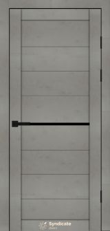 Міжкімнатні двері Syndicate Doors (40 мм)  PVC SD-129 Бетон світлий Чорне
