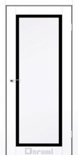 Міжкімнатні двері Darumi Annecy (40мм) Білий матовий Чорне Скло