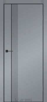 Міжкімнатні двері Darumi MODERN-01 (40 мм) Сріблястий блиск глухе з алюмінієвим молдінгом та алюм. торцем + фрезерування