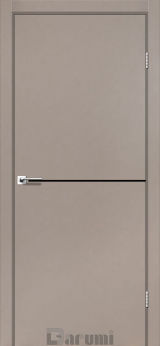 Міжкімнатні двері Darumi Plato PTL-03 (40 мм) Сірий краст чорна вставка+чорна матова кромка - Изображение 1