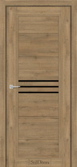 Міжкімнатні Двері StilDoors Ravello (40мм.) Дуб Крафт Чорне скло