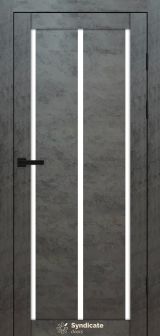 Міжкімнатні двері Syndicate Doors (40 мм)  PVC SD-128 Бетон темний Сатин