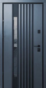 Вхідні двері Qdoors, Berez Street Plus,Rio P LOFT, антрацит/білий атлас, ручка труба квардат чорна