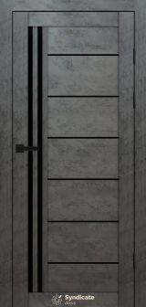 Міжкімнатні двері Syndicate Doors (40 мм)  PVC SD-114 Бетон темний Чорне