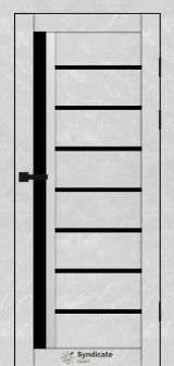 Міжкімнатні двері Syndicate Doors (40 мм)  PVC SD-101 Бетон білий Чорне