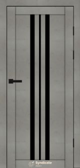 Міжкімнатні двері Syndicate Doors (40 мм)  PVC SD-107 Бетон світлий Чорне
