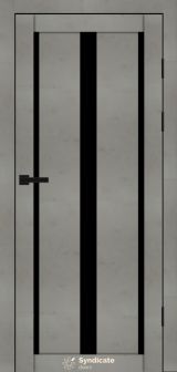 Міжкімнатні двері Syndicate Doors (40 мм)  PVC SD-127 Бетон світлий Чорне
