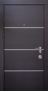 Вхідні двері Qdoors, колекція Авангард, Горизонт Al, венге темний горизонт /біле дерево