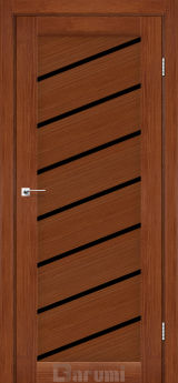 Міжкімнатні двері Darumi Rosalia (40 мм) Горіх роял Чорне скло