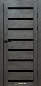 Міжкімнатні двері Syndicate Doors (40 мм)  PVC SD-103 Бетон темний Чорне