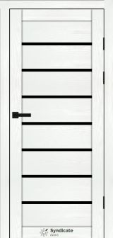 Міжкімнатні двері Syndicate Doors (40 мм)  PVC SD-102 Біла структура Чорне
